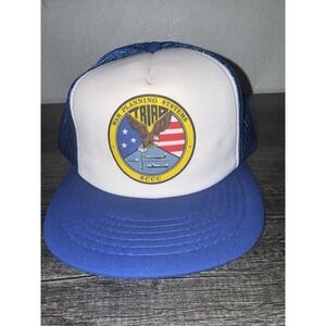 Vintage TRIAD War Planning Systems SCCC Trucker Hat USA Eagle Jet Mesh Snapback